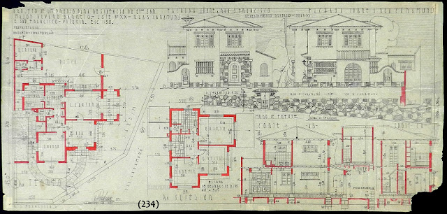 Projeto de um prédio para residência às ruas Caramuru e São Francisco, lote XX, Centro, Vitória, proprietário Major Álvaro Barreto, janeiro/1942.