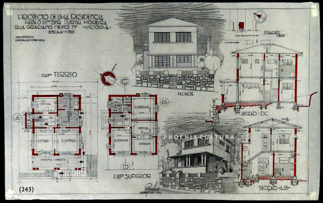 Projeto de uma residência; rua Graciano Neves, Centro, Vitória, ES, proprietário Durval Moreira, setembro/1937.