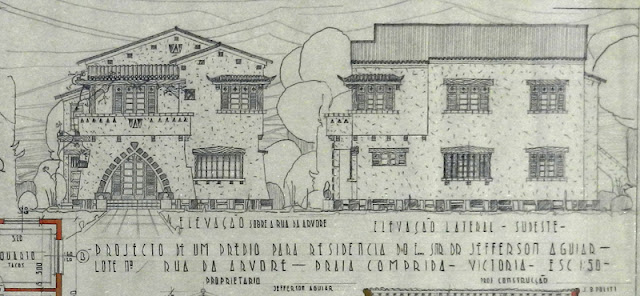 ID 455 - Projeto de um prédio para residência à rua da Árvore [atual rua Eurico de Aguiar], Praia do Canto, Vitória, proprietário Jefferson Aguiar, janeiro de 1941.