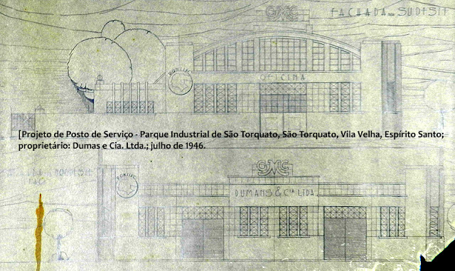 ID 542 - Projeto de Posto de Serviço, Parque Industrial de São Torquato, São Torquato, Vila Velha, Espírito Santo, proprietário Dumas e Cia. Ltda., julho de 1946.