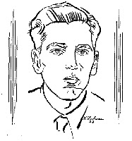 O jovem Renato Pacheco em desenho de Haroldo Zaluar.
