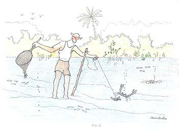 Pesca com puçá. Autor: Jair Santos, 2004.
