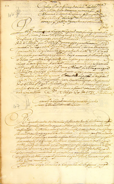 Cartas compiladas, 19/10/1722. Acervo Arquivo Nacional.